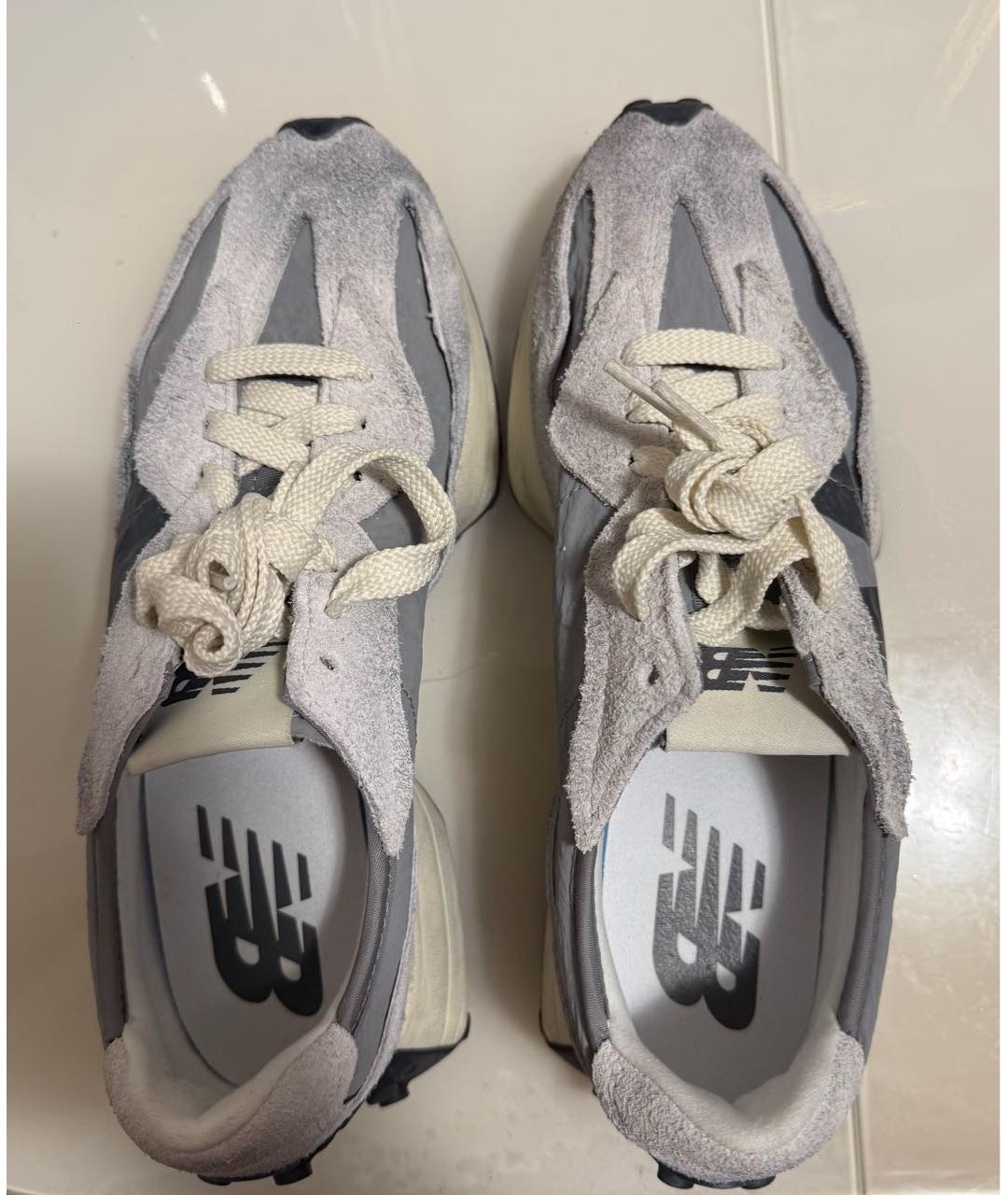 NEW BALANCE Серые кожаные высокие кроссовки / кеды, фото 3