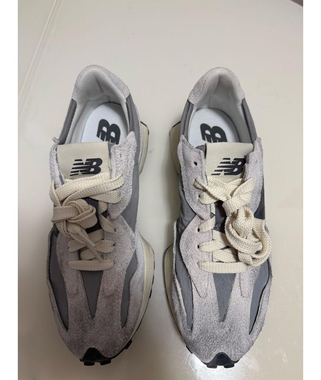 NEW BALANCE Серые кожаные высокие кроссовки / кеды, фото 2