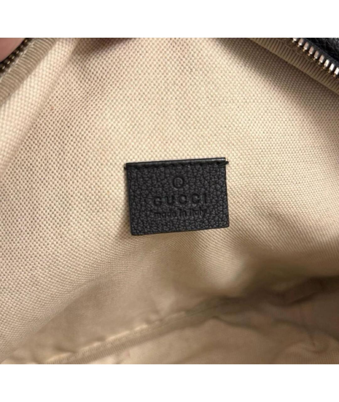 GUCCI Черная кожаная поясная сумка, фото 5