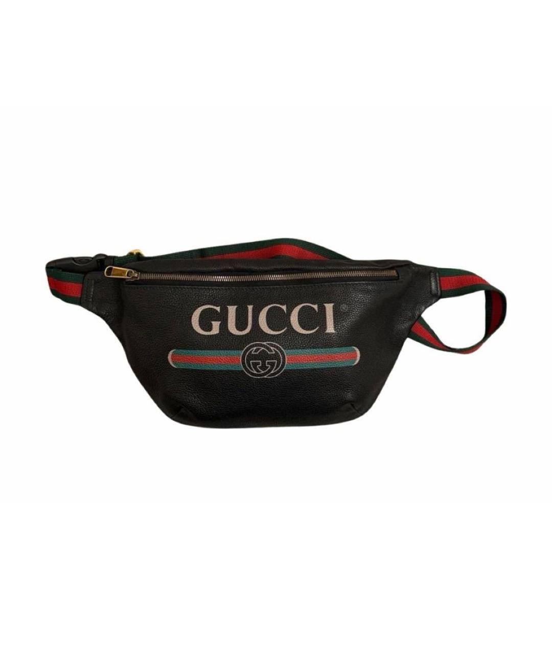 GUCCI Черная кожаная поясная сумка, фото 9
