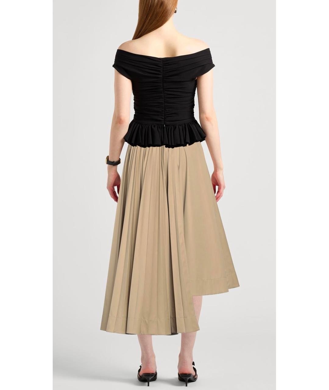 CHRISTIAN DIOR Хаки хлопковая юбка миди, фото 3