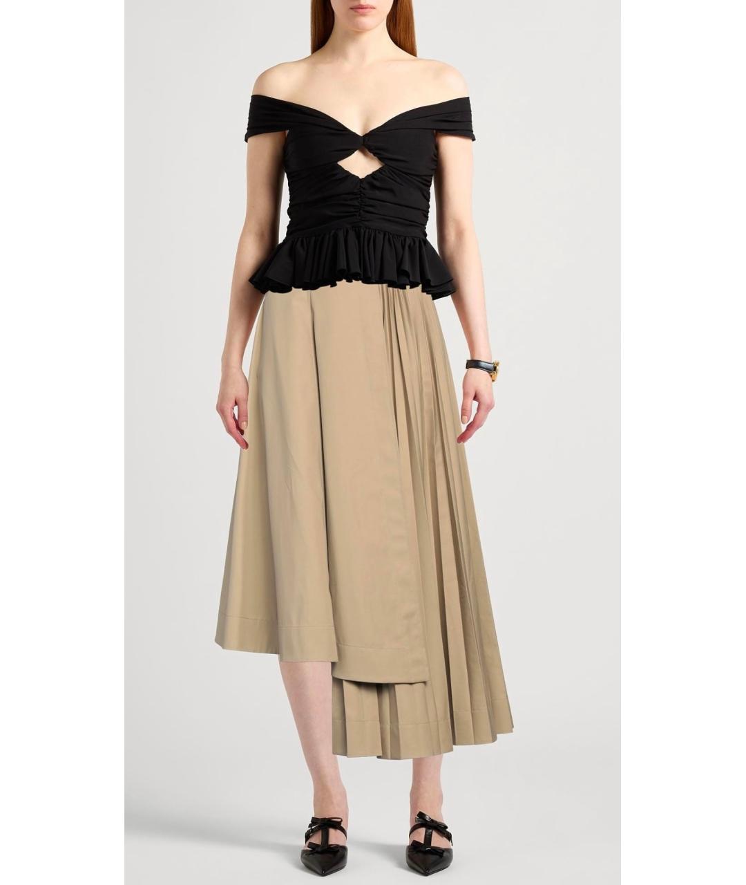 CHRISTIAN DIOR Хаки хлопковая юбка миди, фото 2