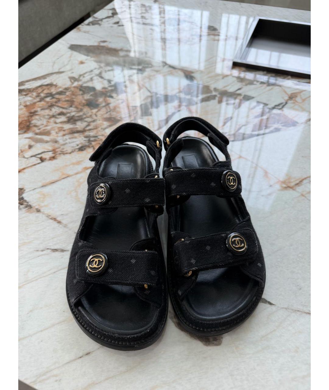 CHANEL Черные сандалии, фото 2