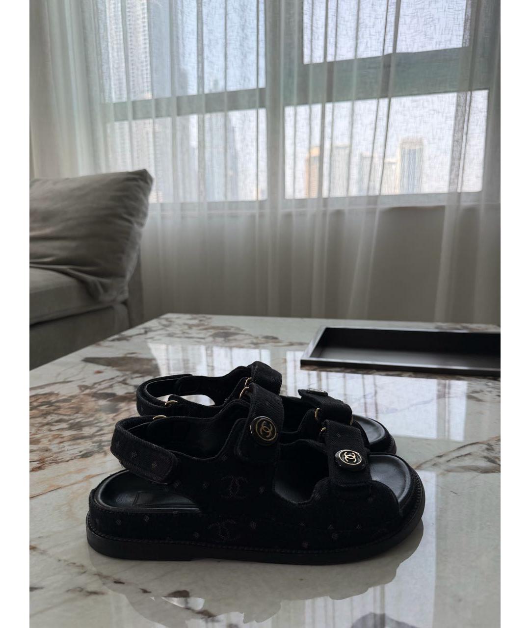 CHANEL Черные сандалии, фото 8