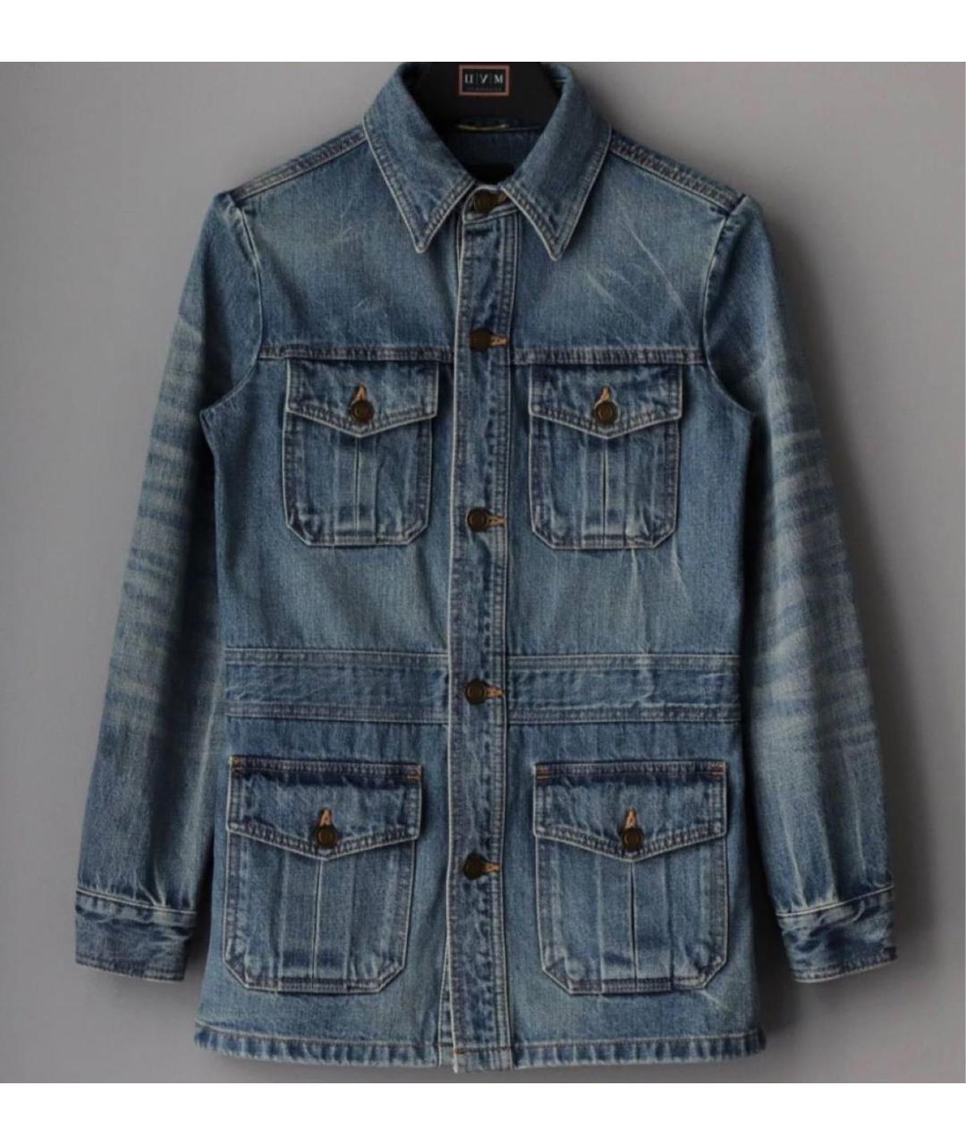 SAINT LAURENT Синяя хлопковая куртка, фото 3