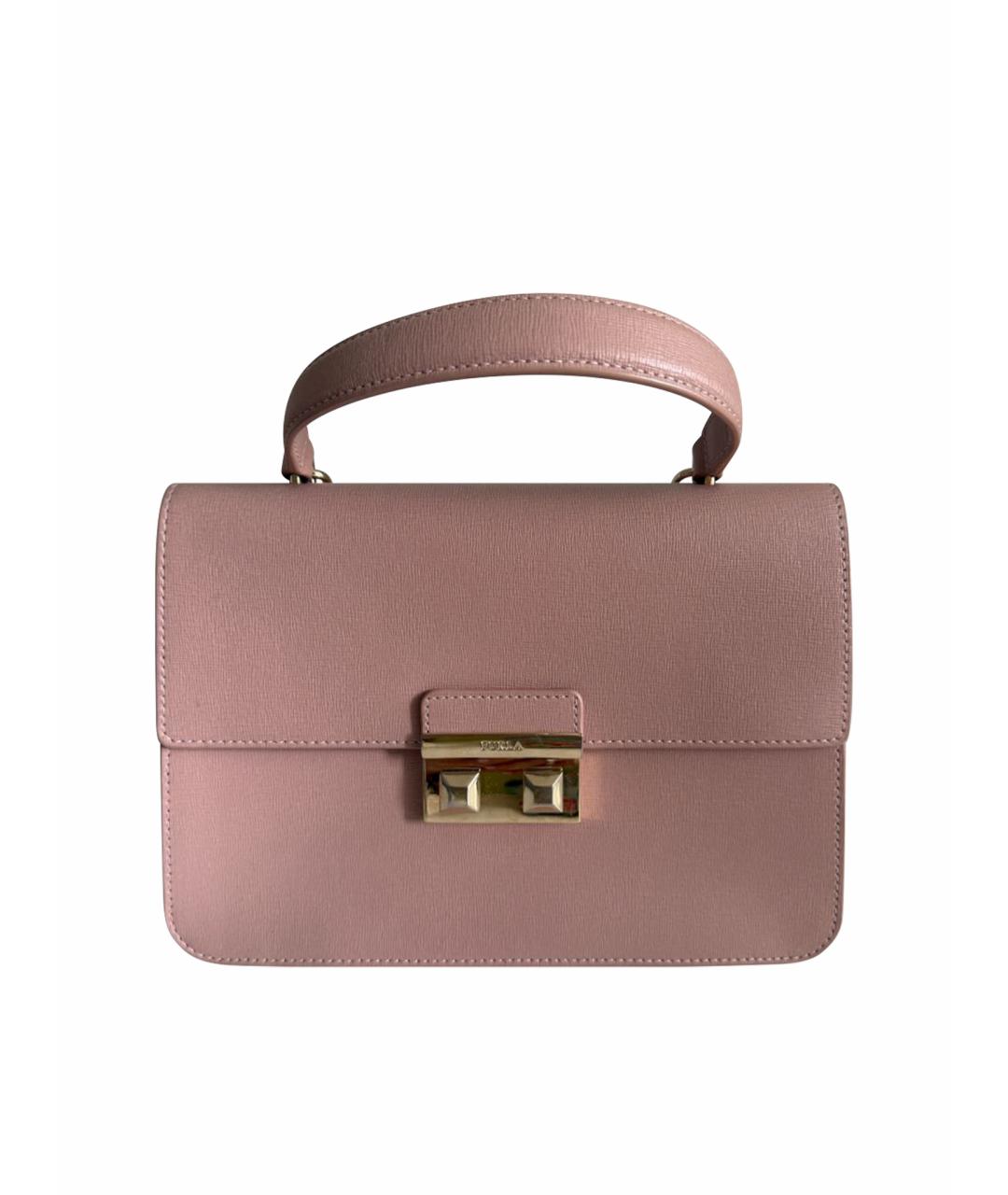 FURLA Розовая кожаная сумка с короткими ручками, фото 1