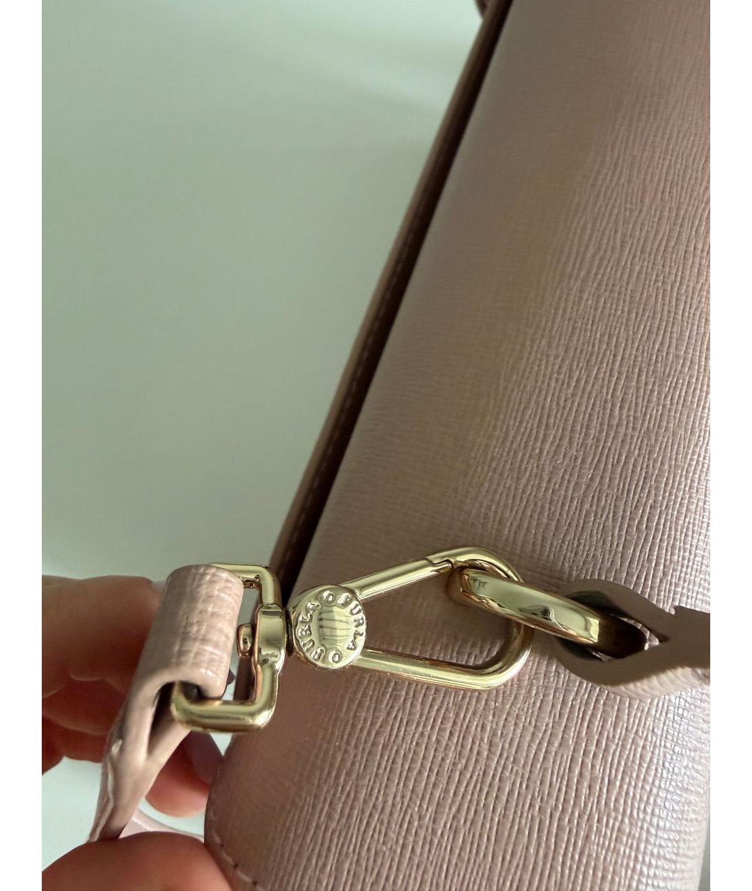 FURLA Розовая кожаная сумка с короткими ручками, фото 8