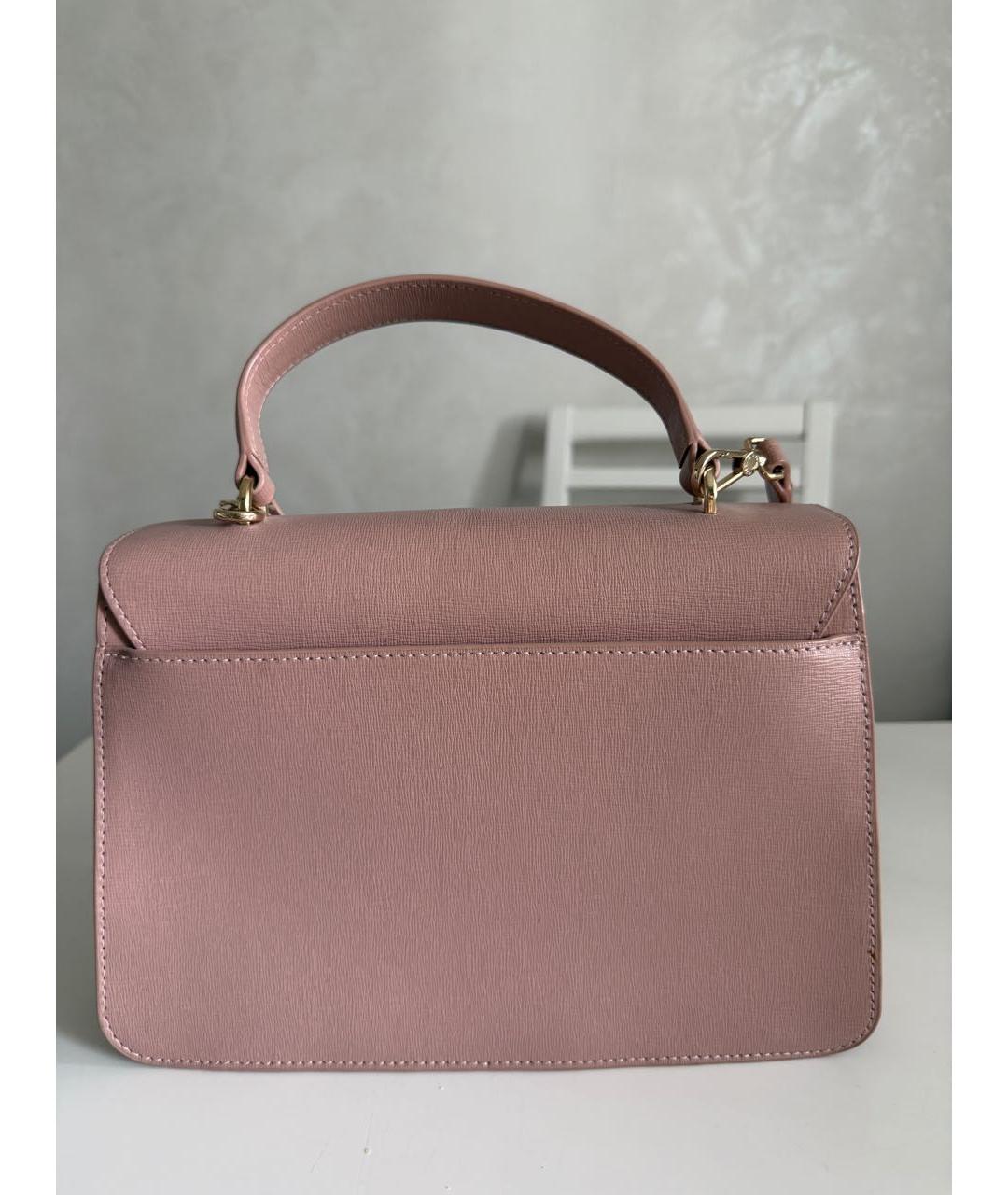 FURLA Розовая кожаная сумка с короткими ручками, фото 3