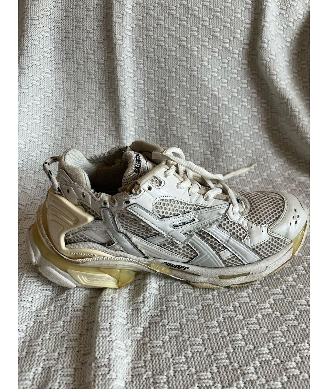 BALENCIAGA Белые текстильные низкие кроссовки / кеды, фото 8