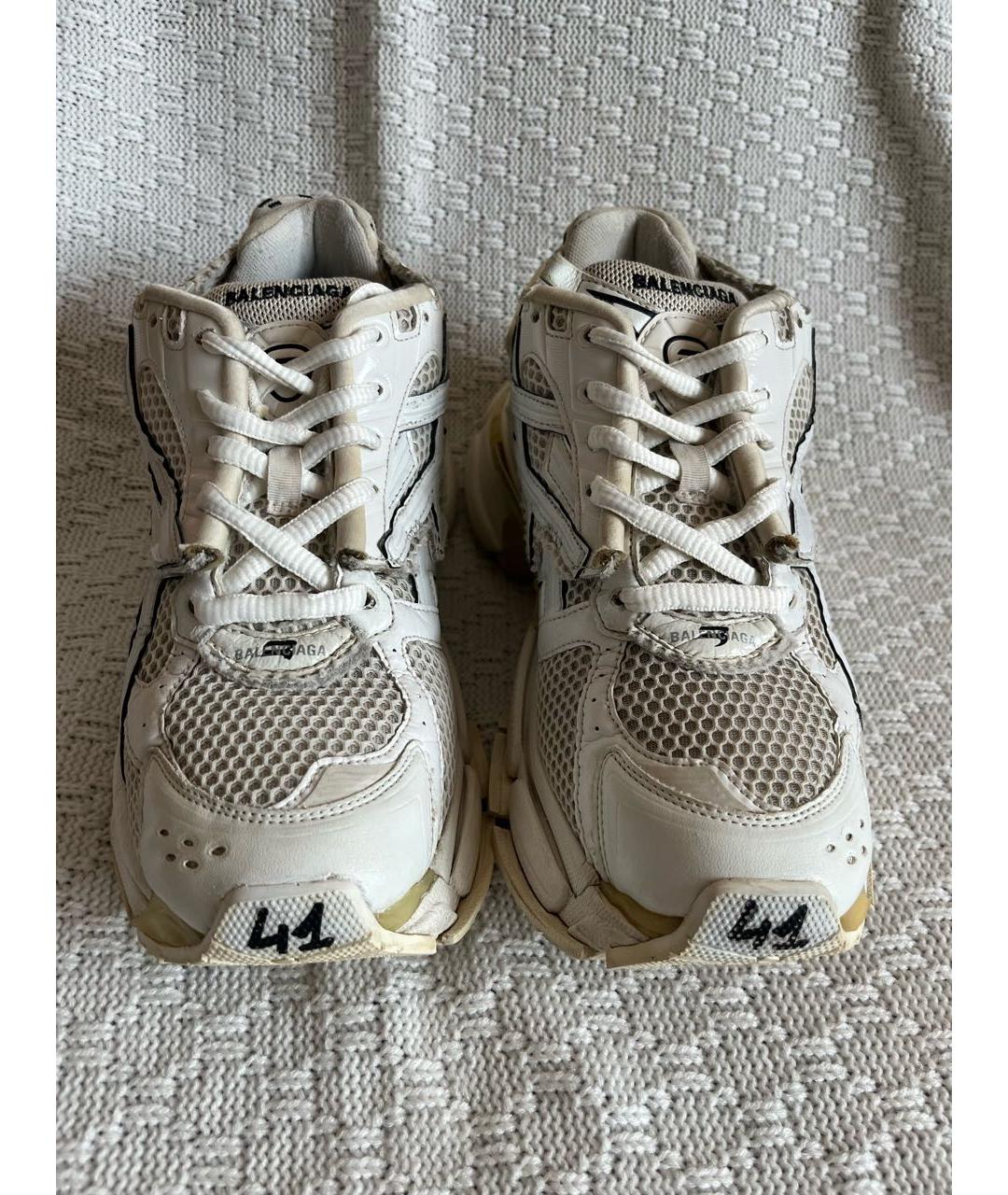 BALENCIAGA Белые текстильные низкие кроссовки / кеды, фото 2