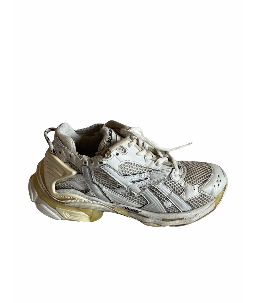 BALENCIAGA Белые текстильные низкие кроссовки / кеды, фото 1