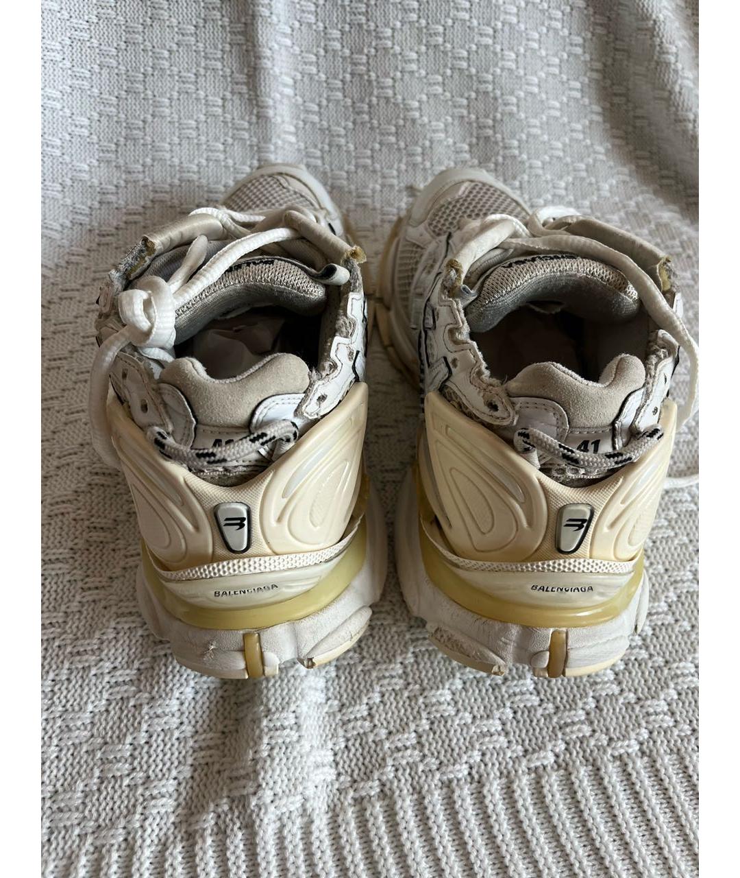 BALENCIAGA Белые текстильные низкие кроссовки / кеды, фото 4