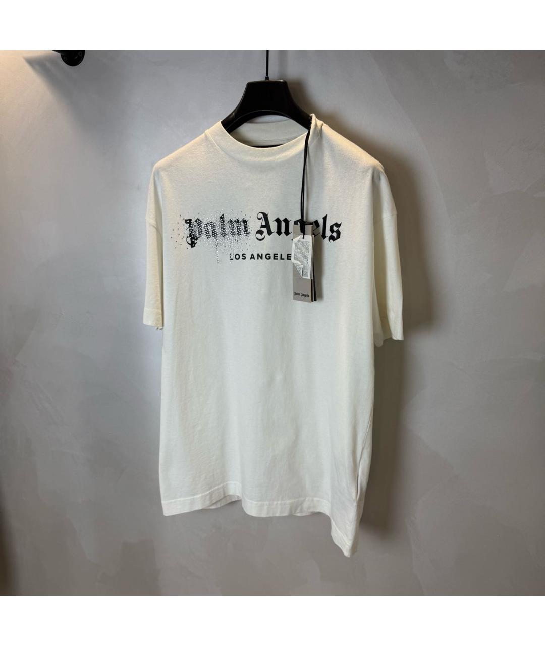 PALM ANGELS Белая хлопковая футболка, фото 2