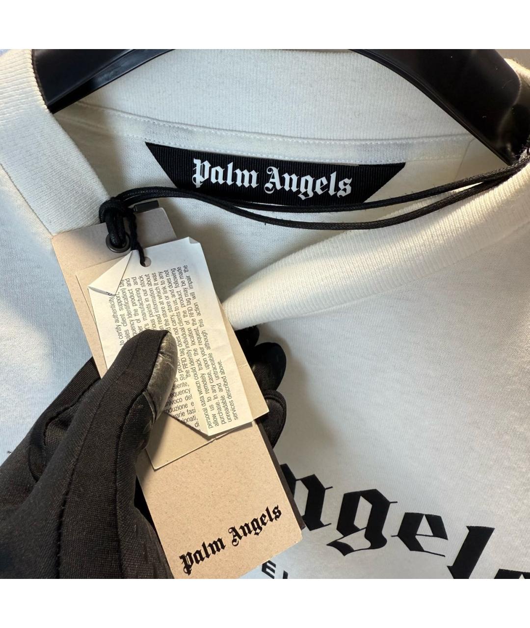 PALM ANGELS Белая хлопковая футболка, фото 4