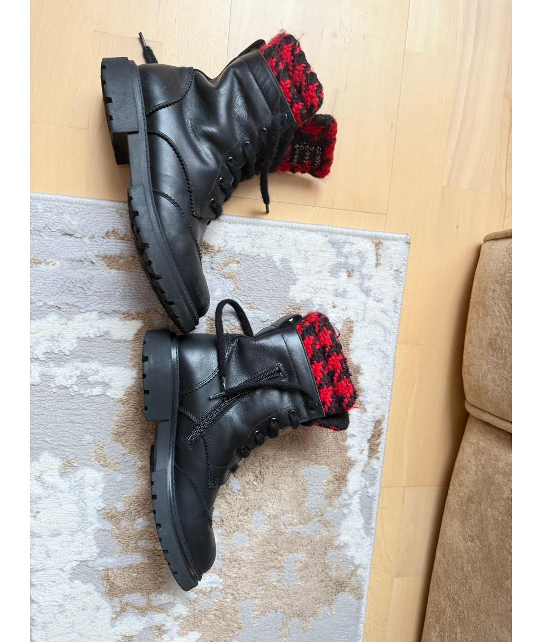 ERMANNO SCERVINO Черные кожаные ботинки, фото 5