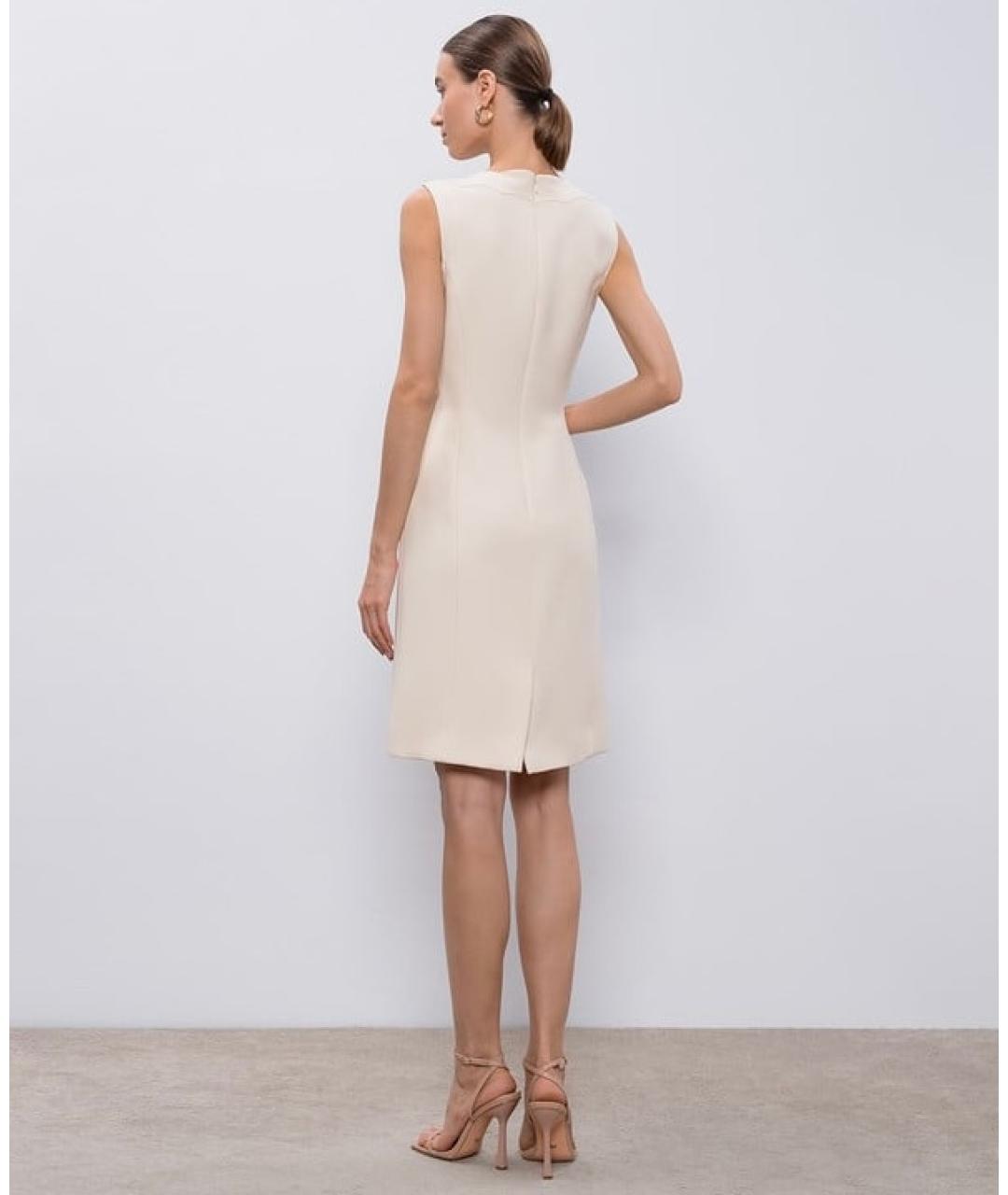 CHRISTIAN DIOR Бежевое шерстяное коктейльное платье, фото 3