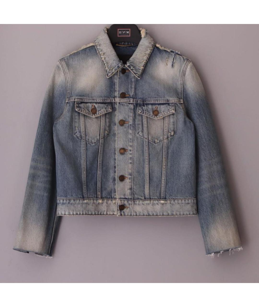 SAINT LAURENT Голубая хлопковая куртка, фото 3