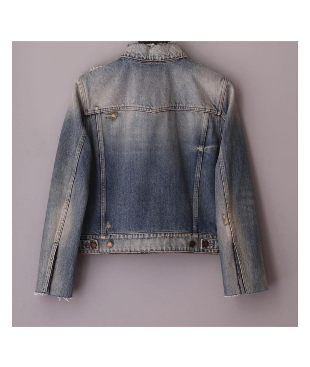 SAINT LAURENT Голубая хлопковая куртка, фото 4