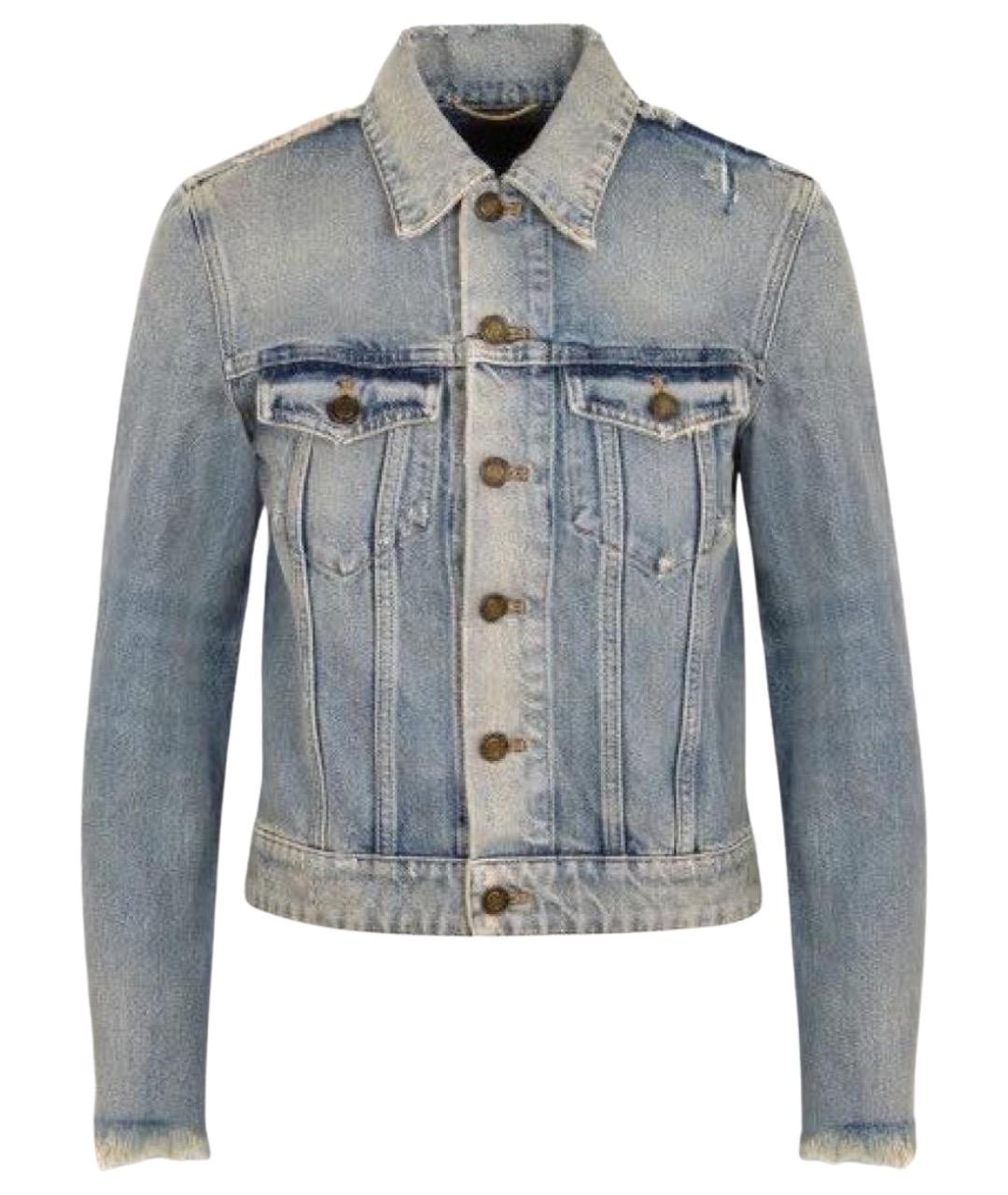 SAINT LAURENT Голубая хлопковая куртка, фото 1