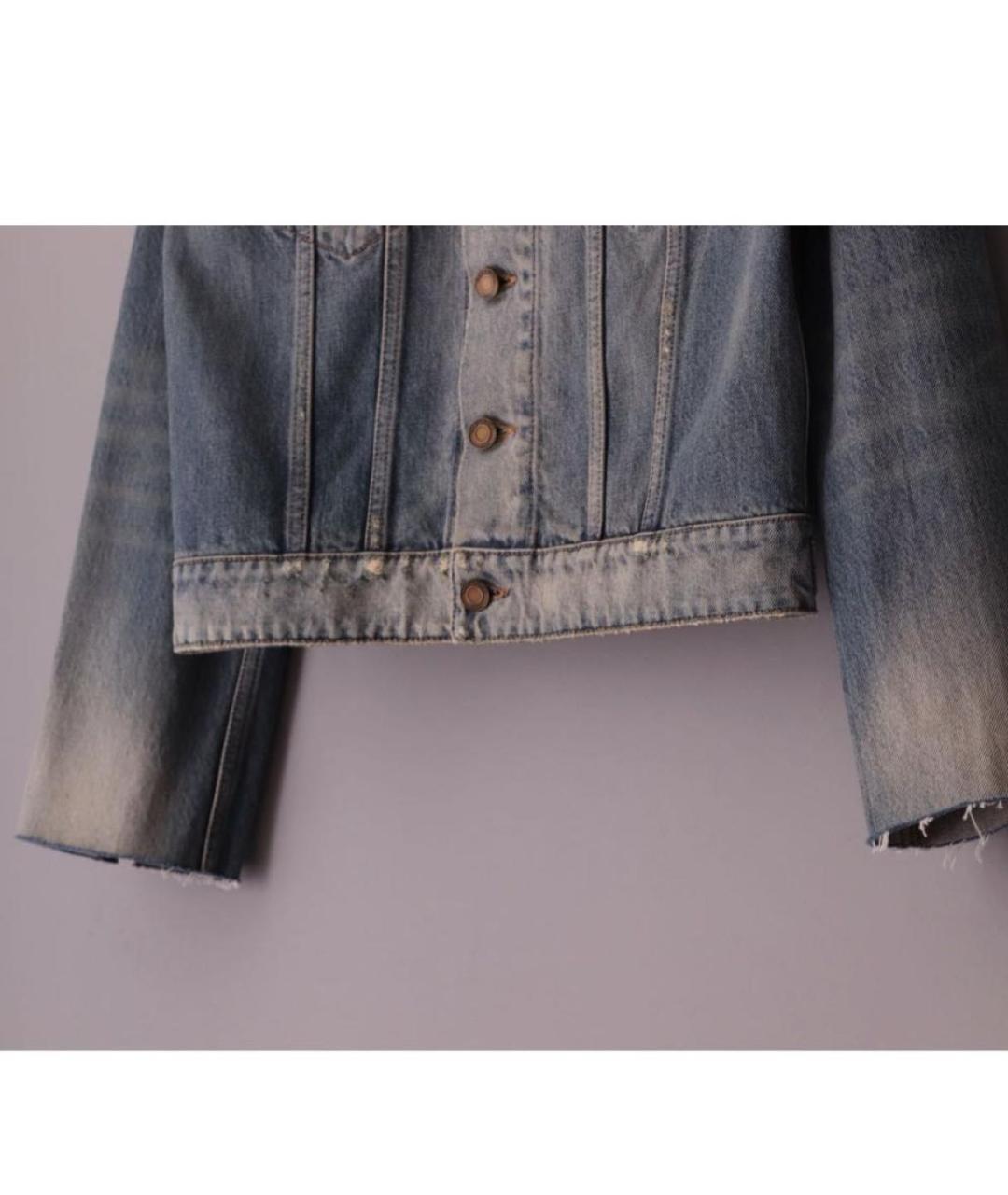 SAINT LAURENT Голубая хлопковая куртка, фото 7