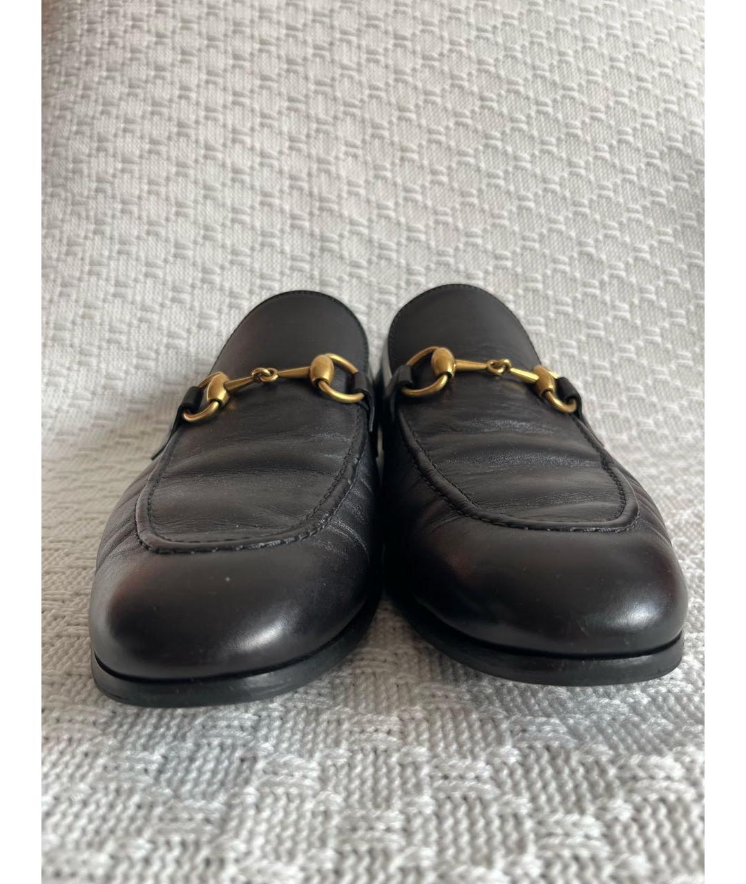 GUCCI Черные кожаные лоферы, фото 2