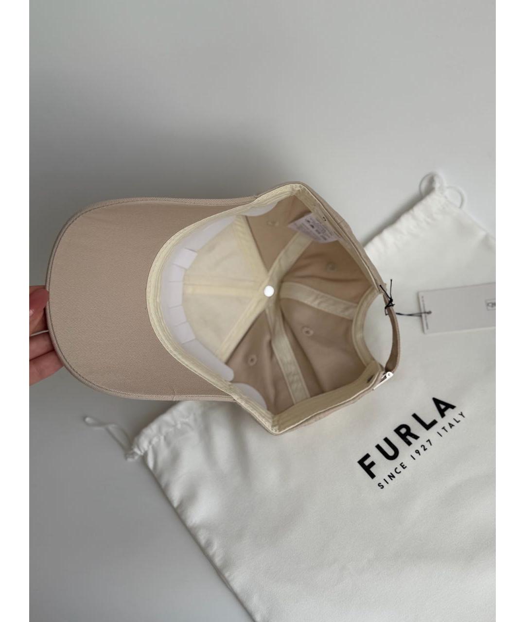 FURLA Бежевая хлопковая кепка, фото 3