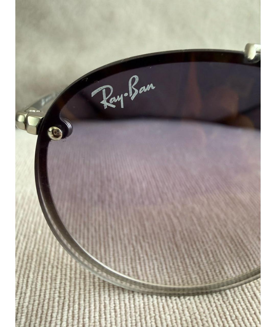 RAY BAN Серебряные металлические солнцезащитные очки, фото 2