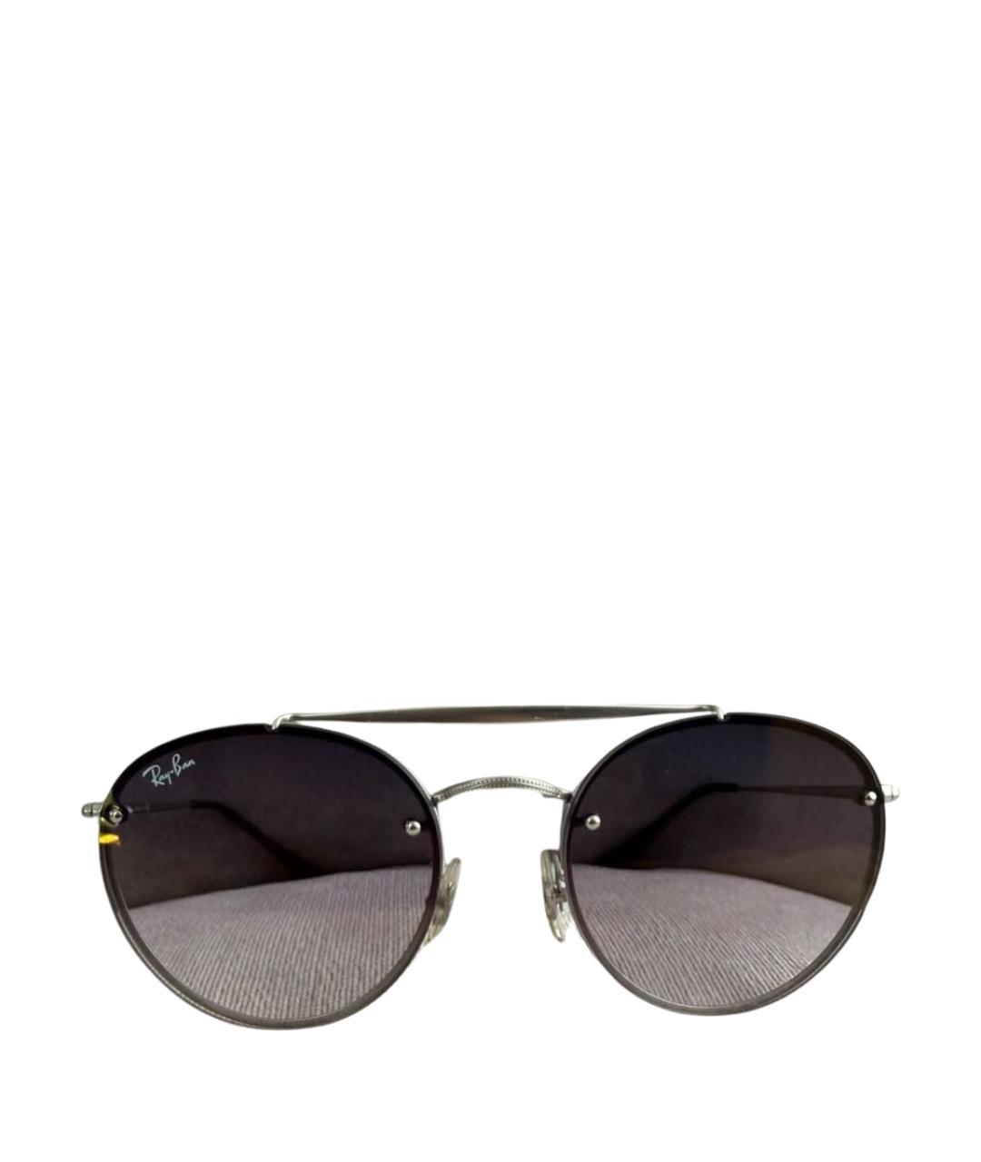 RAY BAN Серебряные металлические солнцезащитные очки, фото 1