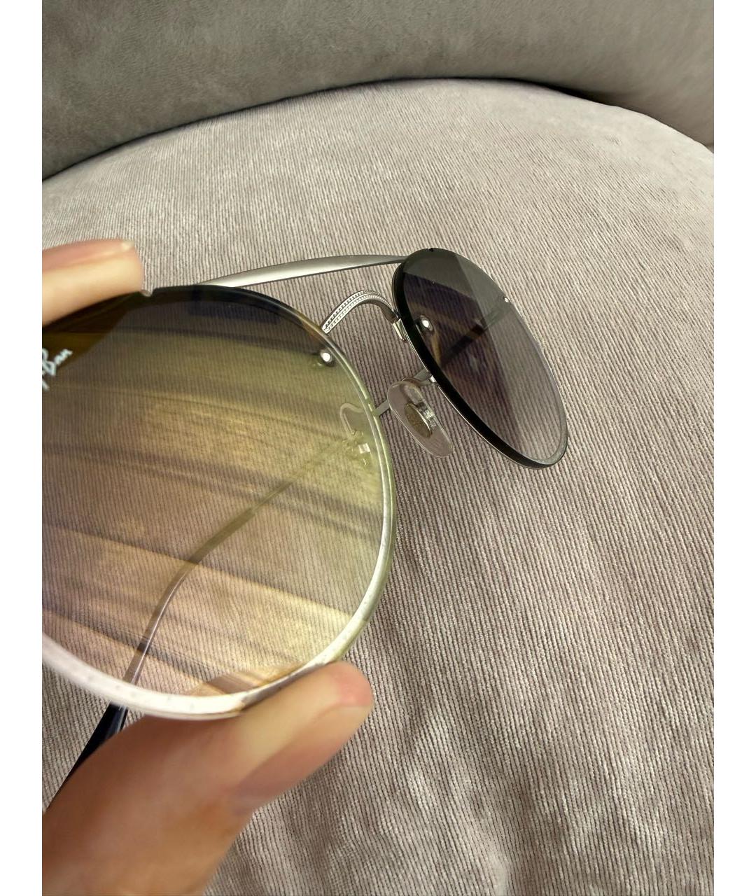 RAY BAN Серебряные металлические солнцезащитные очки, фото 3