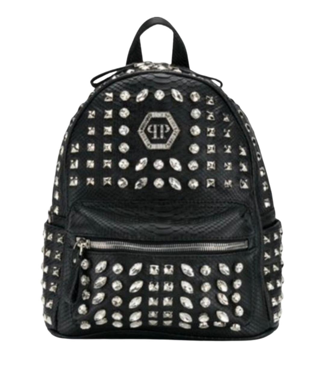 PHILIPP PLEIN Черный кожаный рюкзак, фото 1