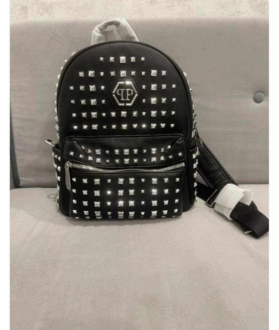 PHILIPP PLEIN Черный кожаный рюкзак, фото 7