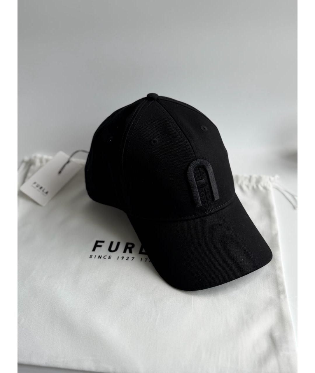 FURLA Черная хлопковая кепка, фото 4