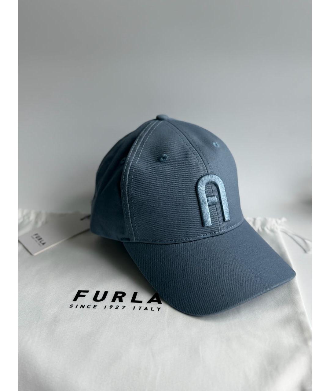 FURLA Голубая хлопковая кепка, фото 6