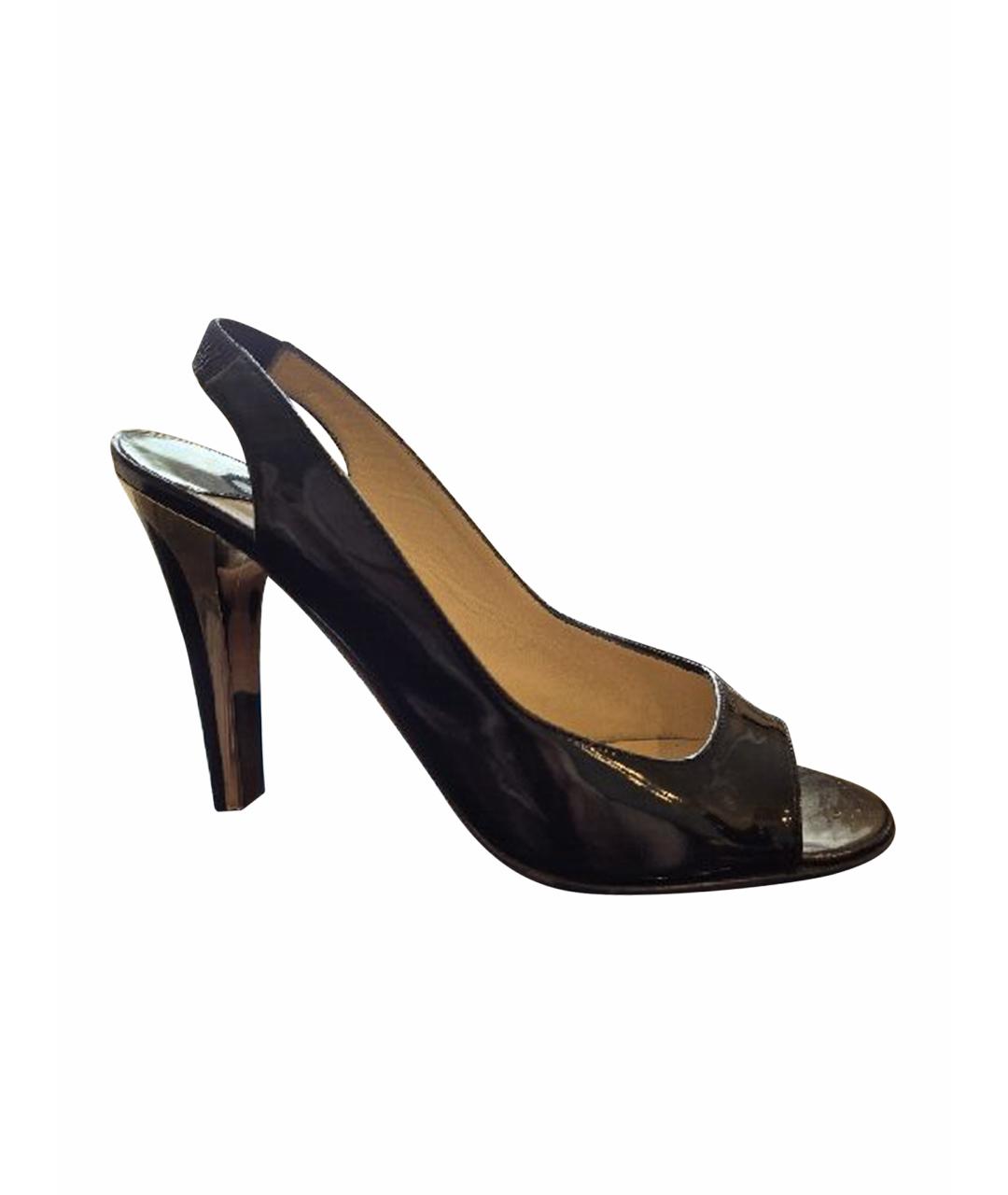 JIMMY CHOO Черные босоножки из лакированной кожи, фото 1