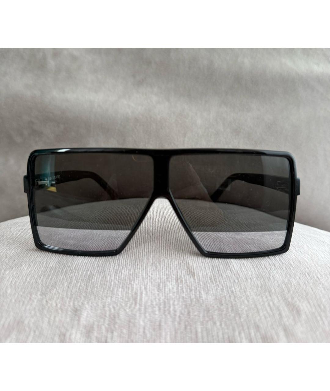 SAINT LAURENT Черные пластиковые солнцезащитные очки, фото 8