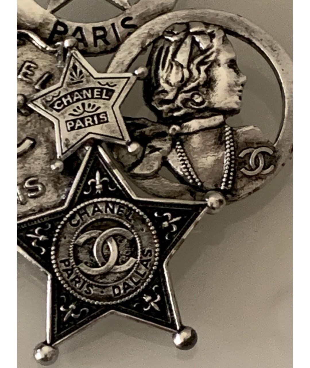 CHANEL Серебряная металлическая булавка / брошь, фото 3