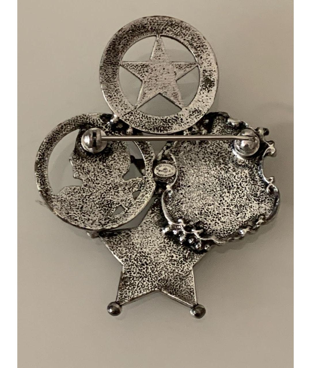CHANEL Серебряная металлическая булавка / брошь, фото 4