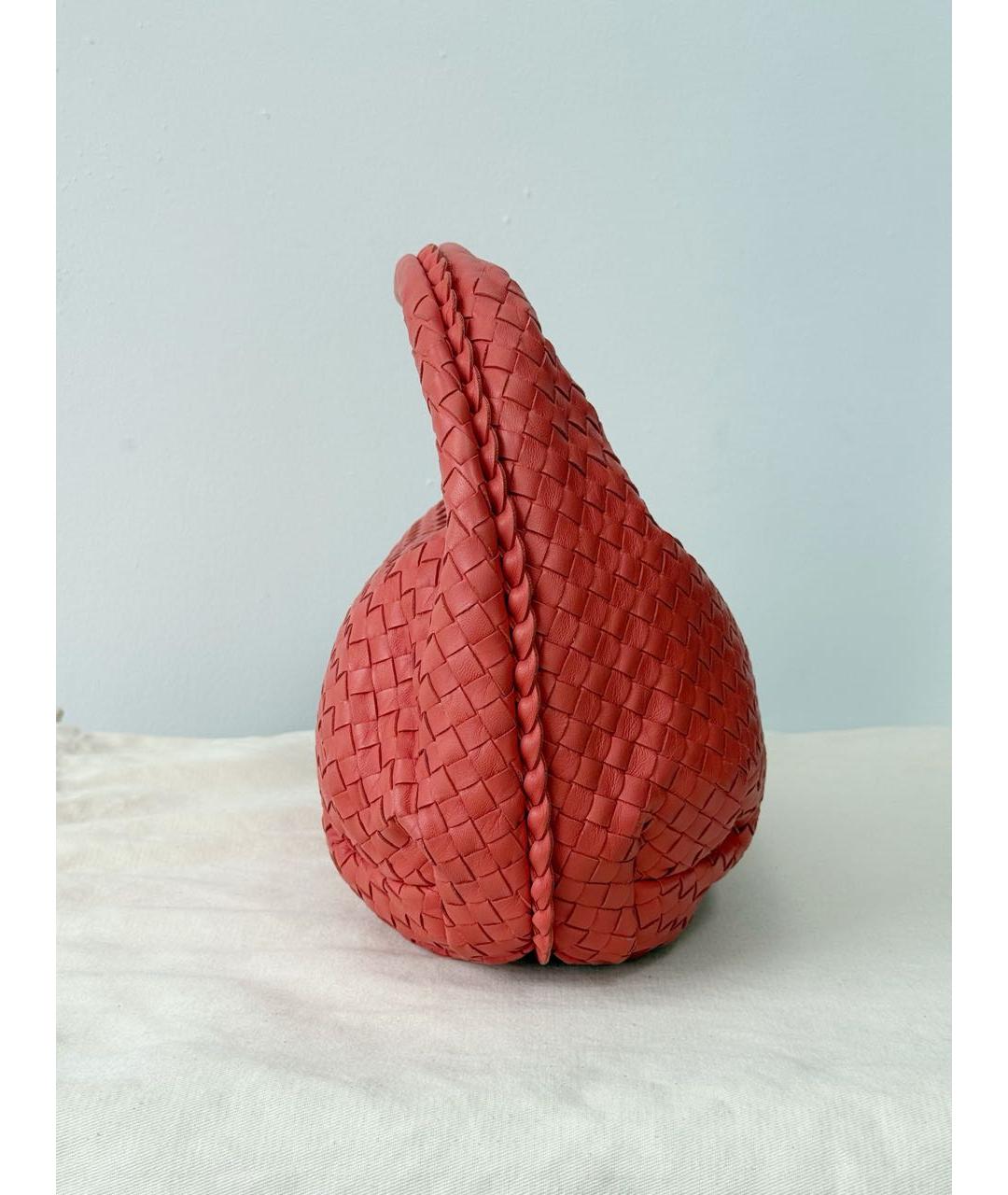 BOTTEGA VENETA Коралловая кожаная сумка с короткими ручками, фото 2