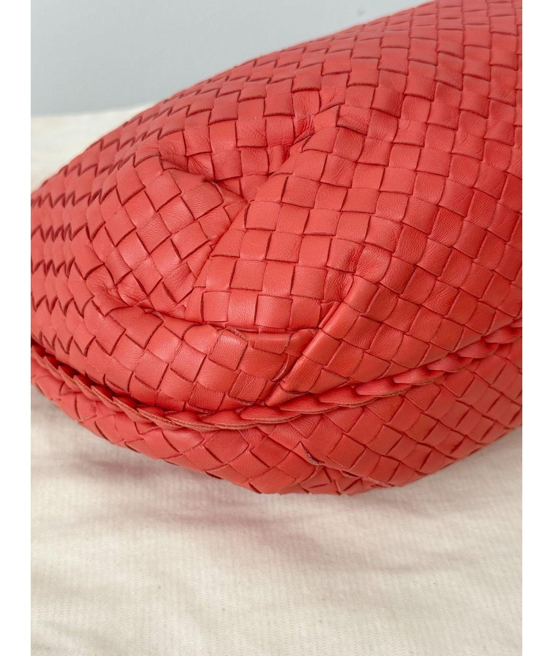 BOTTEGA VENETA Коралловая кожаная сумка с короткими ручками, фото 8