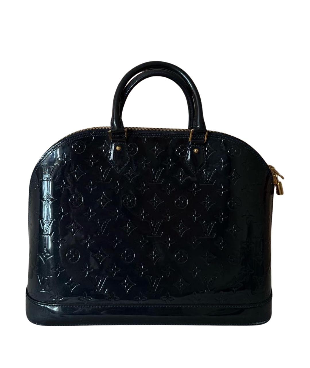 LOUIS VUITTON Черная сумка с короткими ручками из лакированной кожи, фото 1