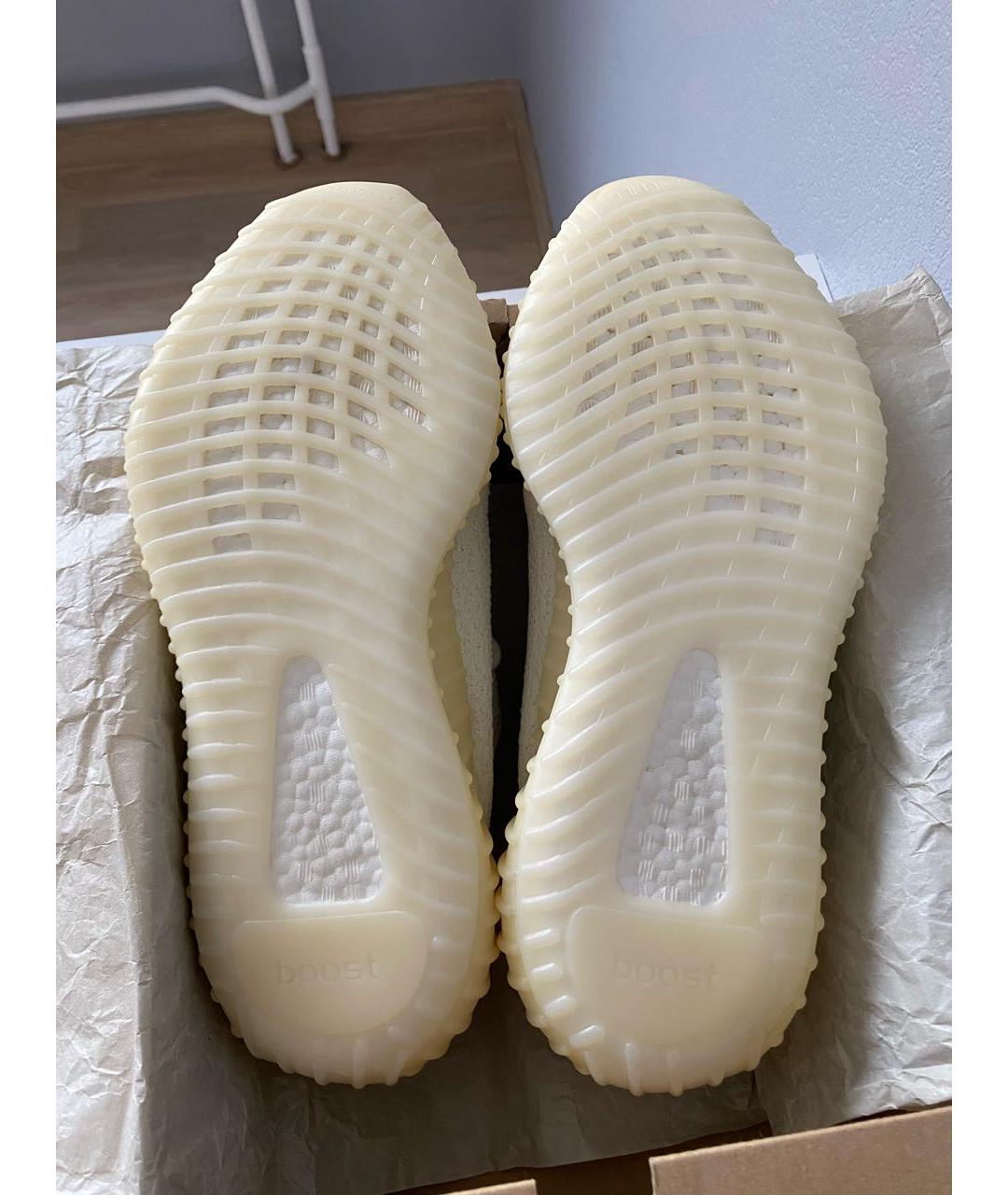 ADIDAS YEEZY Белые текстильные низкие кроссовки / кеды, фото 7