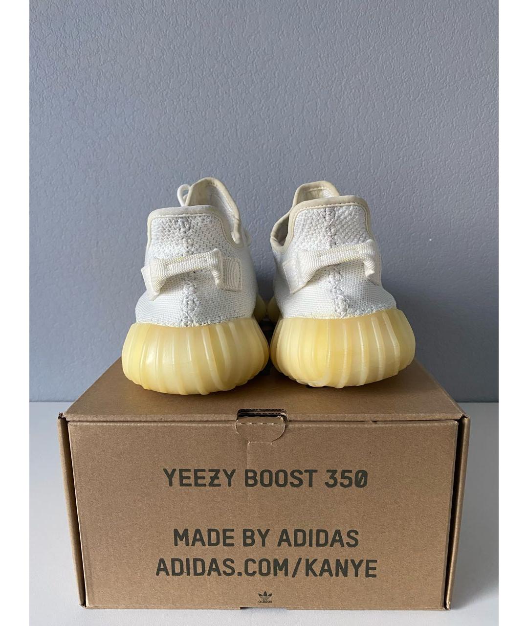 ADIDAS YEEZY Белые текстильные низкие кроссовки / кеды, фото 4