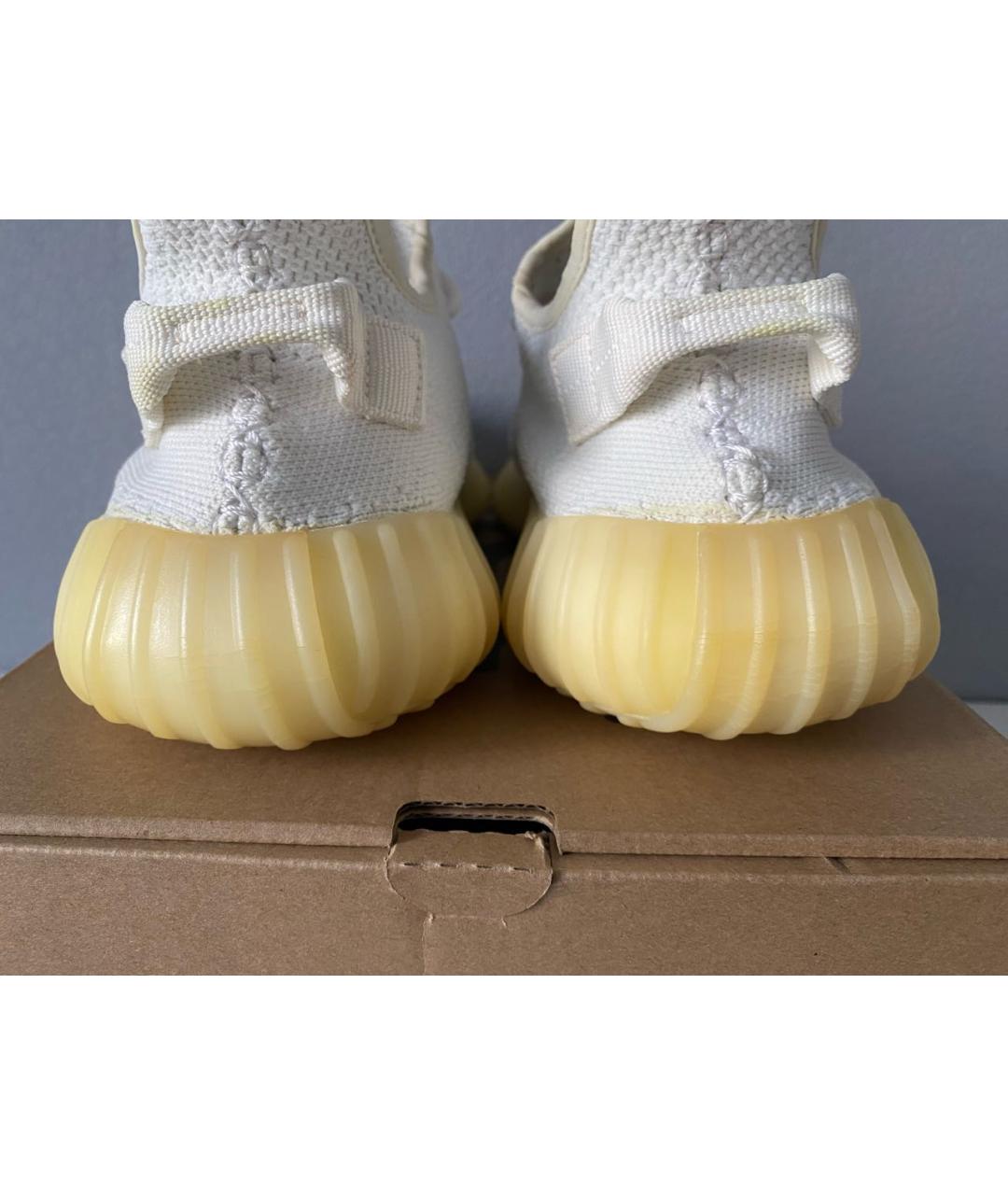ADIDAS YEEZY Белые текстильные низкие кроссовки / кеды, фото 8