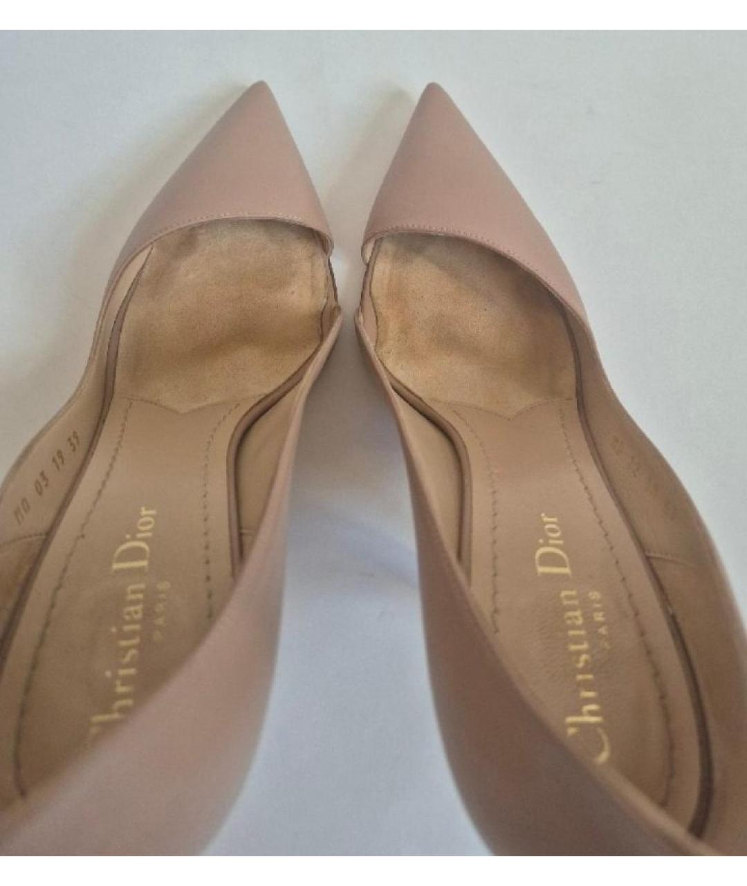 CHRISTIAN DIOR Бежевые кожаные туфли, фото 5