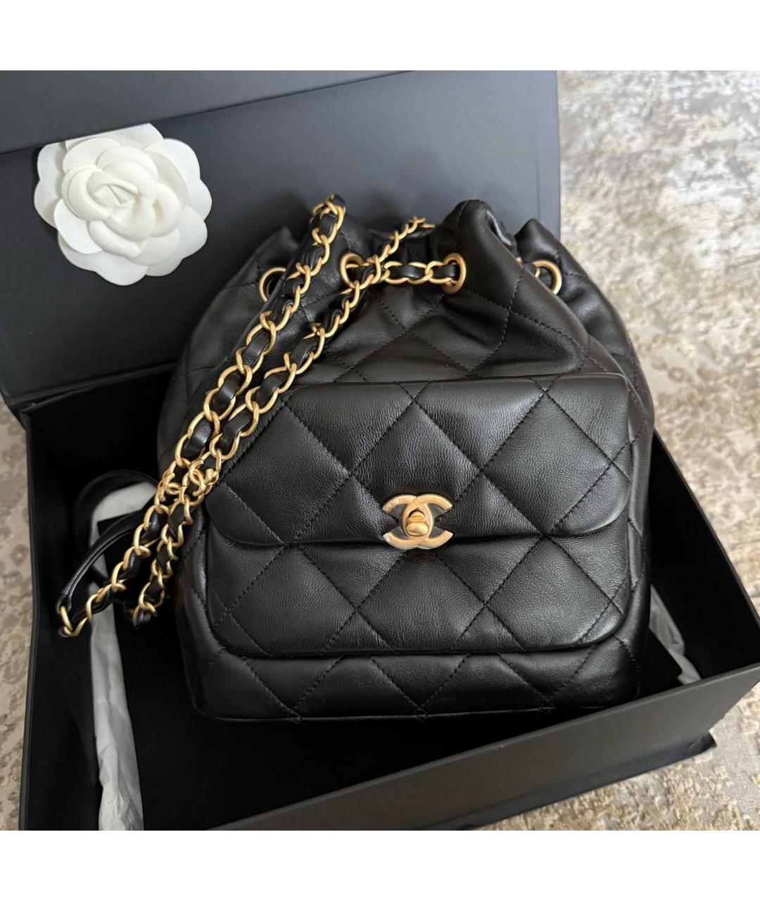 CHANEL Черный кожаный рюкзак, фото 6