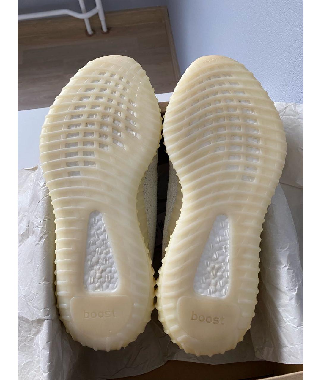 ADIDAS YEEZY Белые текстильные низкие кроссовки / кеды, фото 7