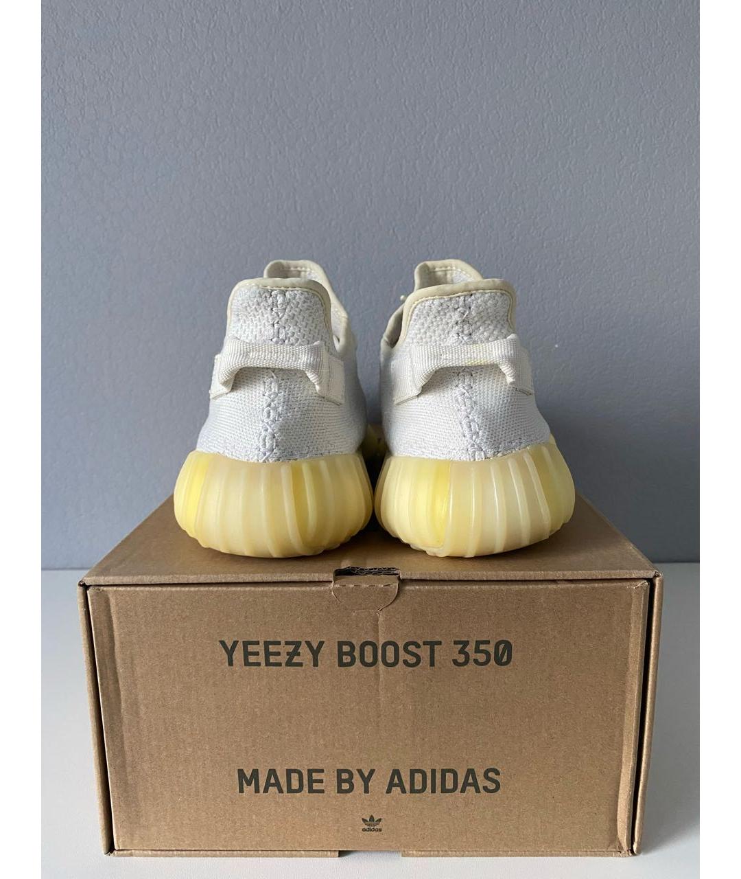 ADIDAS YEEZY Белые текстильные низкие кроссовки / кеды, фото 4