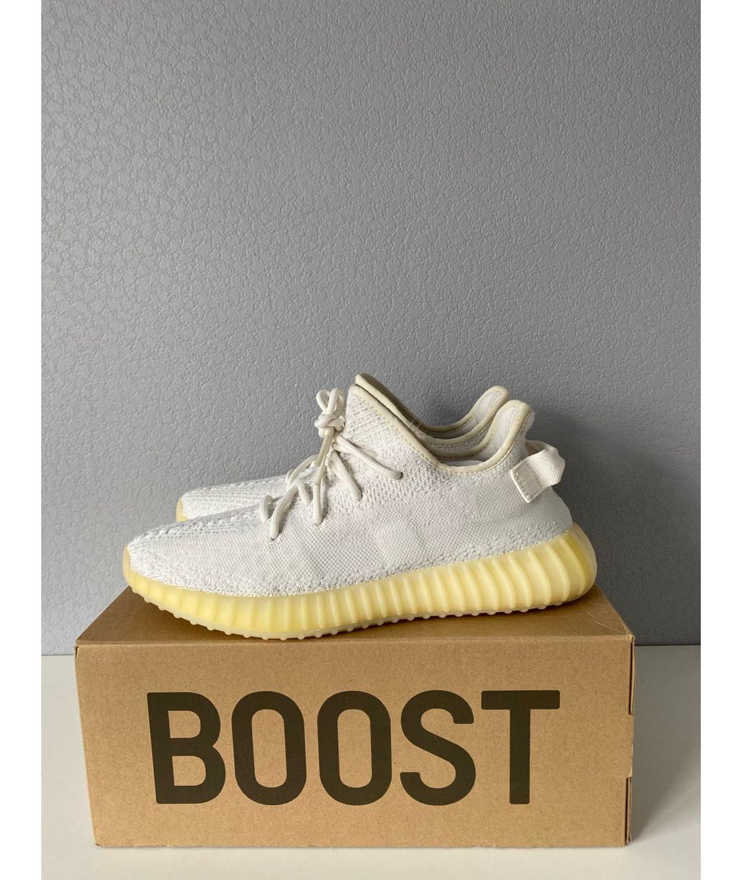 ADIDAS YEEZY Белые текстильные низкие кроссовки / кеды, фото 3