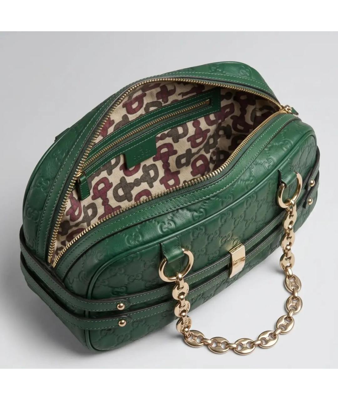 GUCCI Зеленая кожаная сумка через плечо, фото 4
