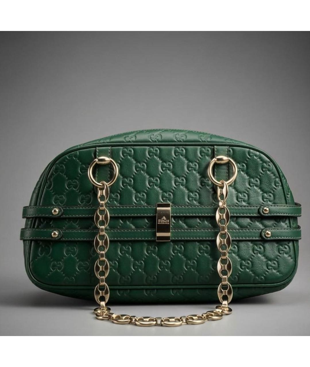 GUCCI Зеленая кожаная сумка через плечо, фото 5